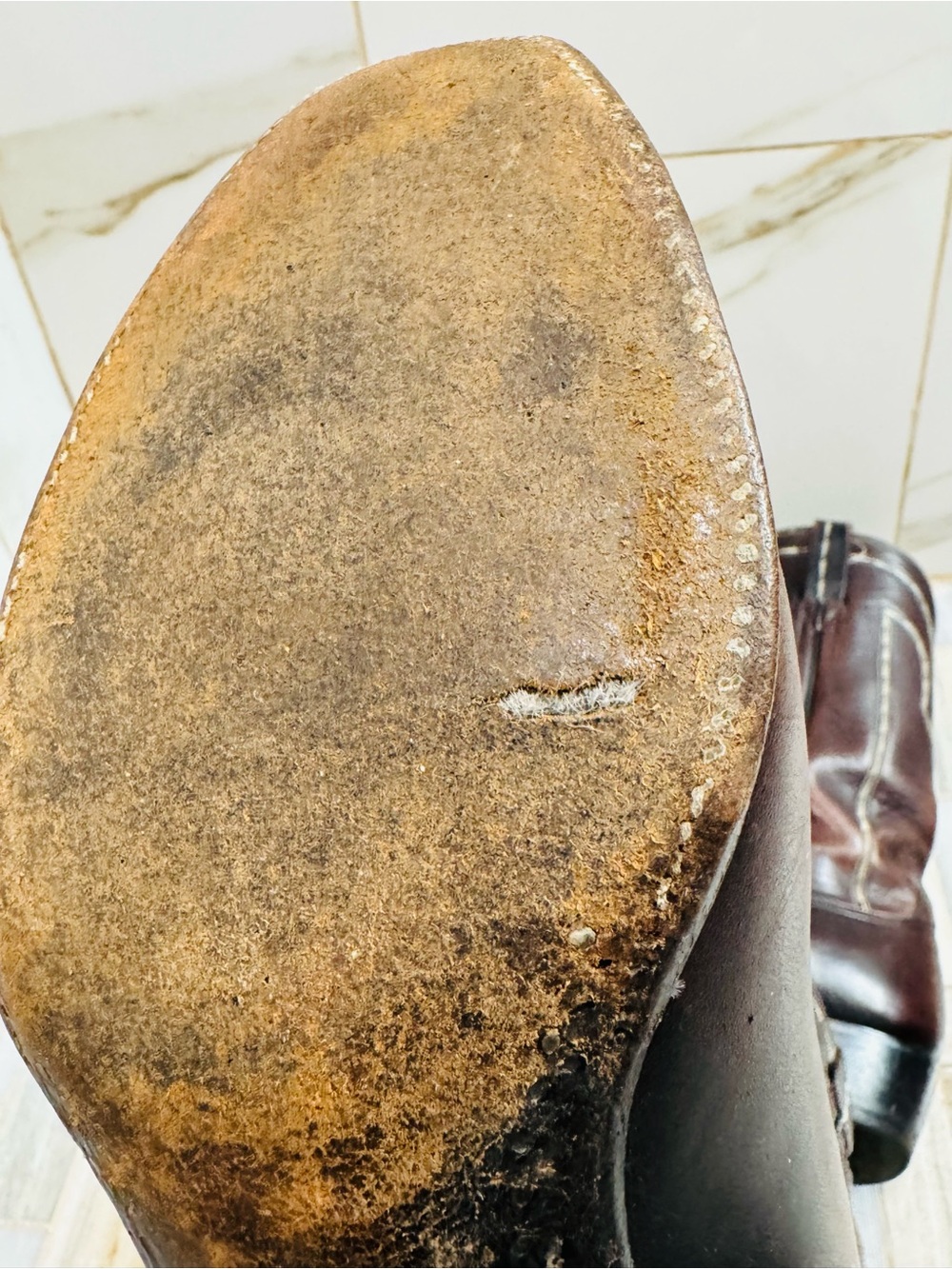Lucchese Men’s Vintage Western Cowboy Boots cherry Leather Size 9.5D Style 1307 - Picture 14 of 16